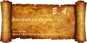 Barthalis Arion névjegykártya